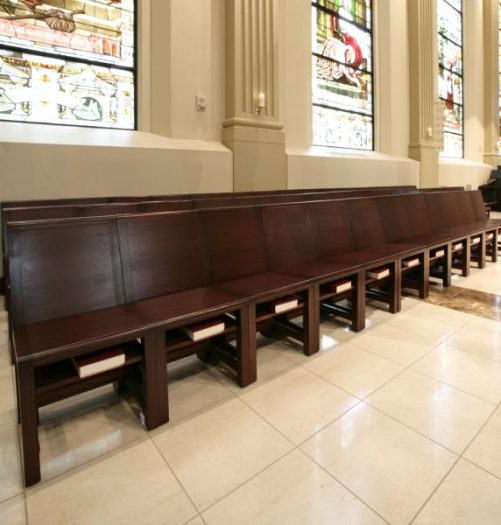 Chairs ganged together